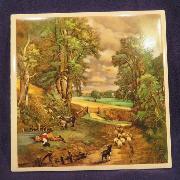 Vintage TILES Set of 4 H & R Johnston England Ceramic (196C) - Picture 1 of 6